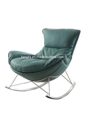 Outdoor Patio Garden Furniture Indoor Bedroom Leisure Leather Aluminum Alloy Frame Rocking Chairs