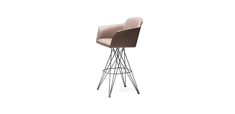 CFC-06 Bar Stool with Armrest /Microfiber Leather//High Density Sponge//Metal Base/Italian Style in Home and Commercial Custom