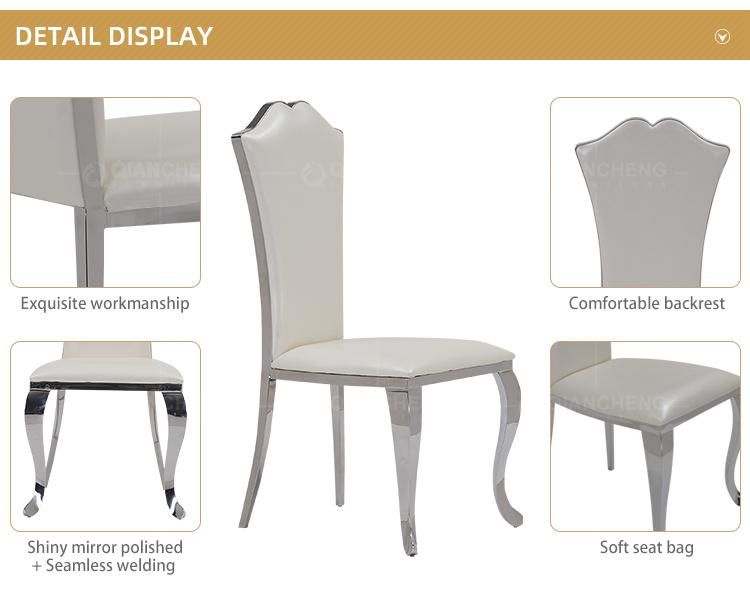 Stainless Steel Furniture Silver Stacking White Event Wedding Chair