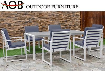 Modern Chinese Outdoor Garden Patio Hotel Restaurant Aluminum Dining Furniture Chair and Table Sets