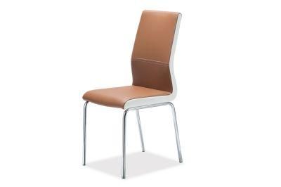 Home Outdoor Furniture Upholstered PU Synthetic Leather Electroplating Steel Chair Dining Room Office Restaurant Chair