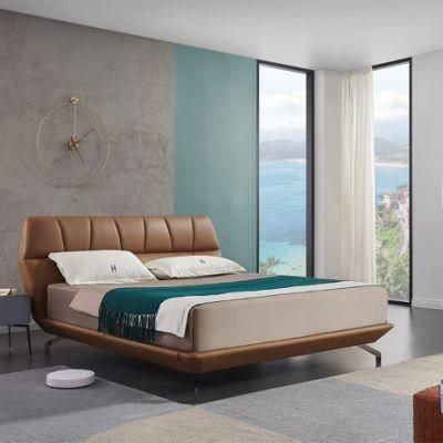 2021 New Style Real Imported Leather Bed Bedroom Furniture