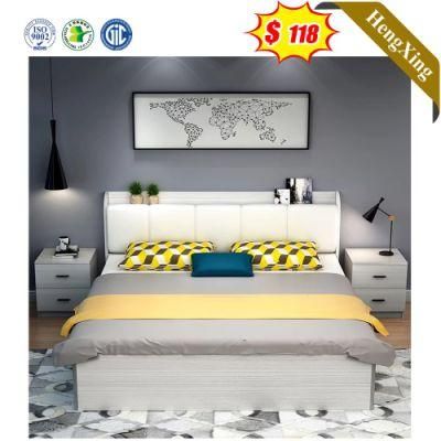 Simple White Color PU Leather Backrest Hotel Furniture Bedroom Beds