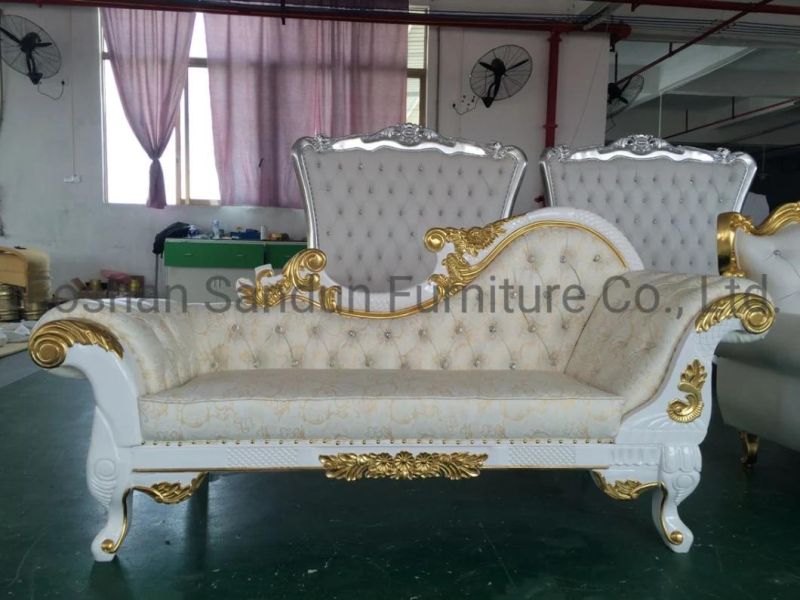 Hot Sell Luxury Leather Wedding Sofas Antique Furniture Set Sofa Chair for Living Room