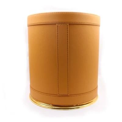 Leather Metal Restaurant Bathroom Hotel Living Room Trash Garbage Can Waste Container