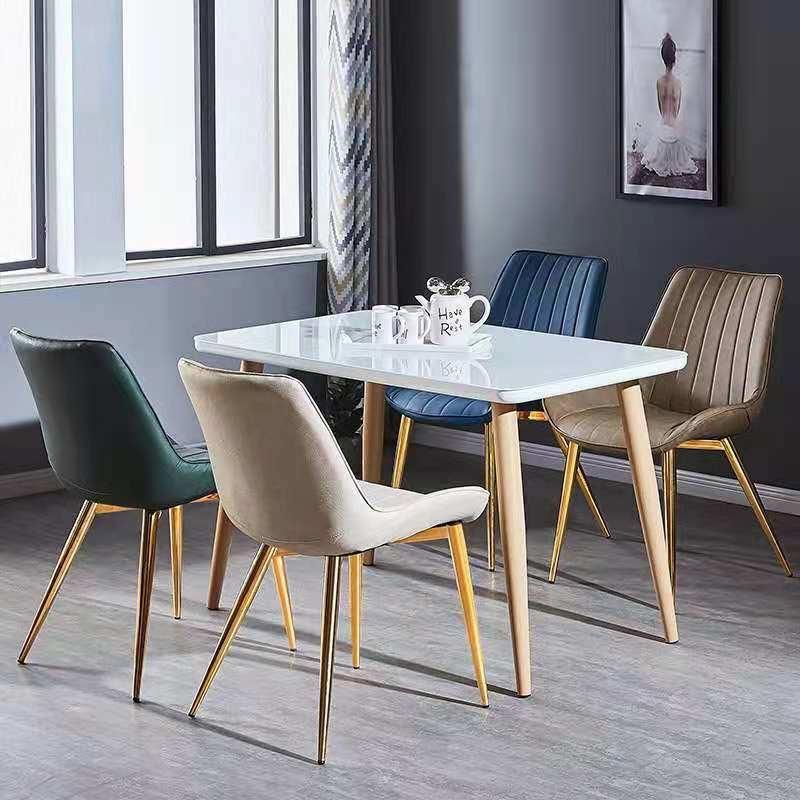 High Quality Luxury Modern White Tufted Velvet Leather Dining Chairs