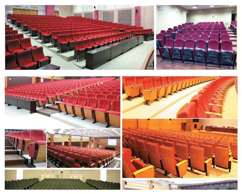 Foshan Factory Cinema Church Folding Leather Fabric Auditorium Chair