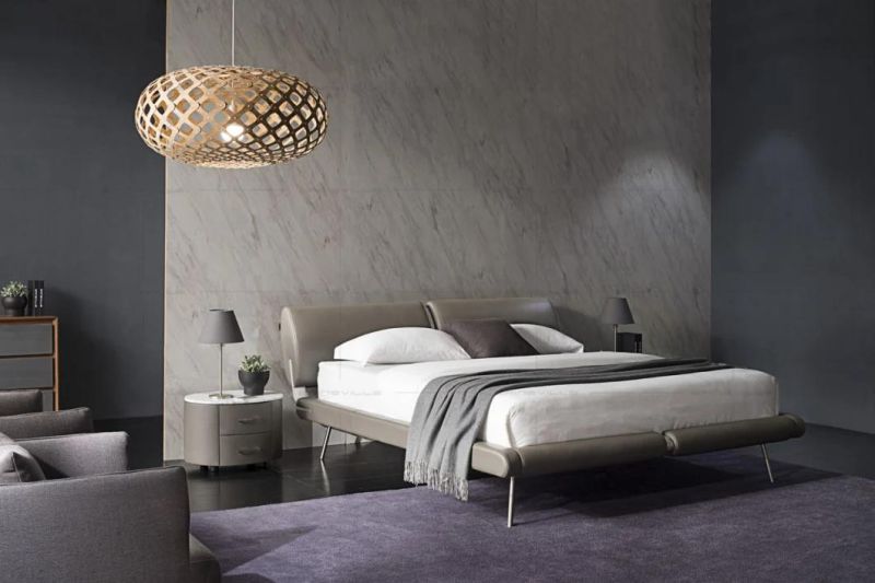 Manufacturer Furniture Italy Bedroom Furnitue Leather Bed King Bed Gc1700