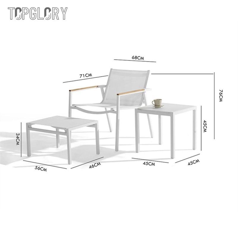 Hot Sale Aluminium Frame Garden Patio Simple Design Furniture Dining Outdoor Table and Chair