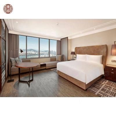4 Star American Hotel Bedroom Furniture Upholstered with Leather Design