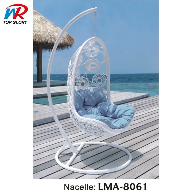 Outdoor Indoor Garden Hammock Macrame Hanging Swing Chair with Pillow and Macrame Lace