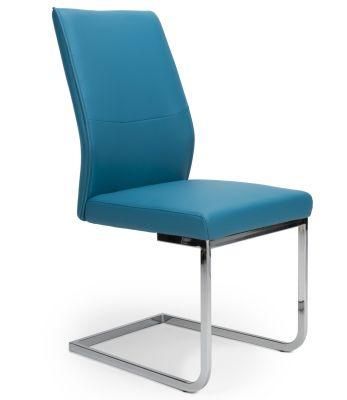 Blue Leather Modern Style Dining Chair Living Room Chair