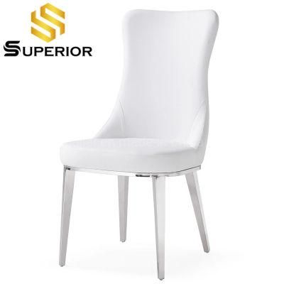 Restaurant Hotel Stainless Steel Frame PU Leather Modern Dining Chairs