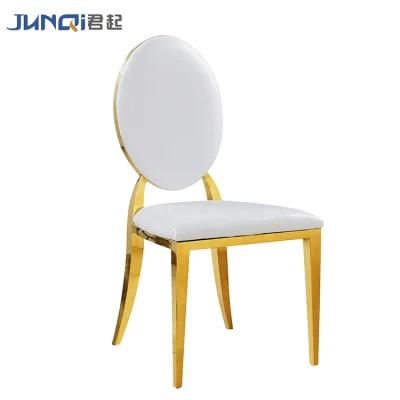 New Style Low Price White Leather Gold Stainless Steel Chair, Wholesale Wedding and Event Chairs