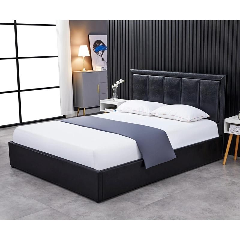 Home Furniture Queen Size Platform Kingsize Exclusive Luxury Italian White Hotel Faux Tufed Modern Leather Bed