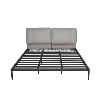 Wholesale Modern Hotel Bedroom Furniture Home Upholstered Leather Iron King Bed