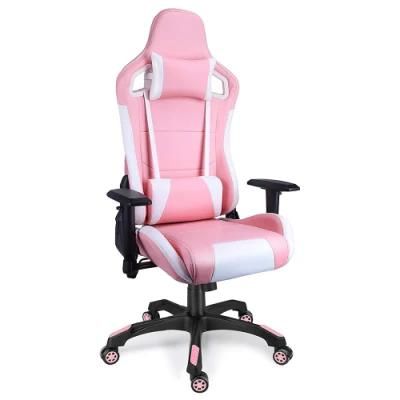 Pink Executive Office Desk and Gaming Chair with High Back