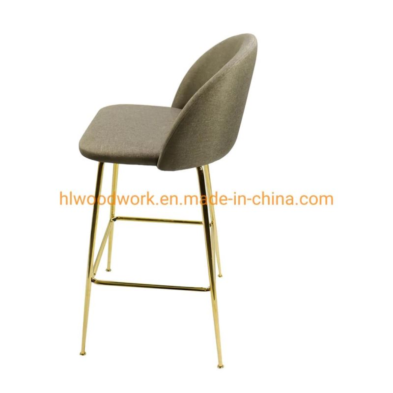Cheap Modern Hotel Leisure Dining Hotel Fabric Chair Office Leisure Chair with Metal Legs Nordic Hotel Leather Gold Steel Modern Hotel Bar Stool Chairs