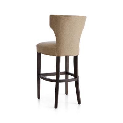 Luxury Modern Solid Wood Cafe Bistro Bar Stool Chair with Fabric or Leather Seat