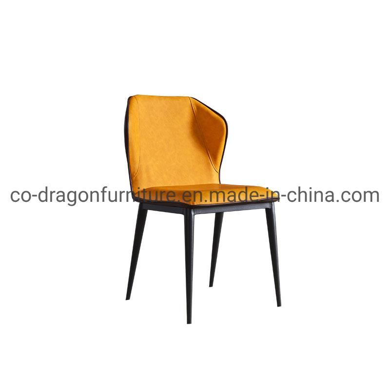 Italian Style High Quality Metal Legs Leather Dining Chair Sets