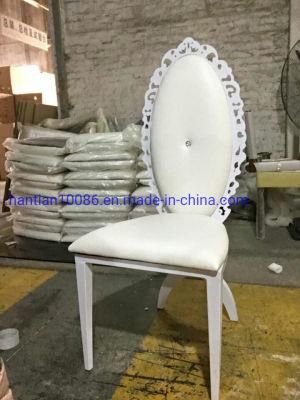 White Stainless Steel Metal Furniture Classical Antique Restaurant Wedding Dining Chair