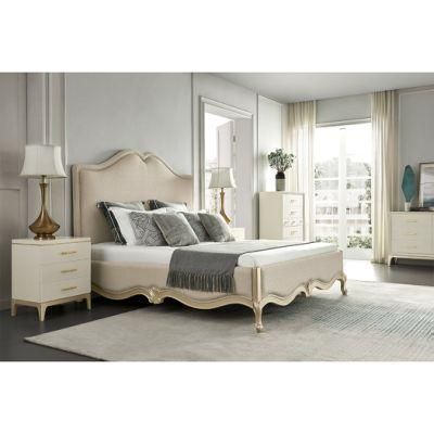 Sunlink European Luxury Solid Wood Bedroom Furniture King Size Bed