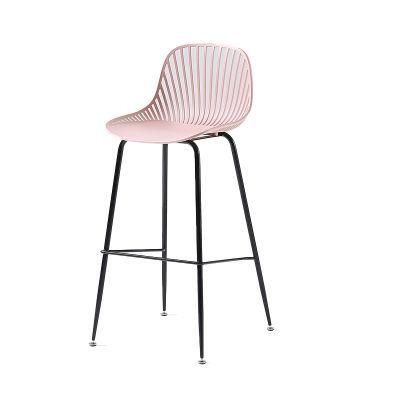 Wholesale Modern Home Dinner Furniture Metal Legs Plastic Dining Stool Chairs