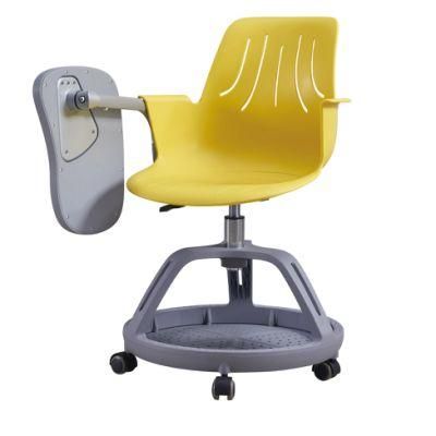 School Study Chair Furniture with Writing Pad on Wheels