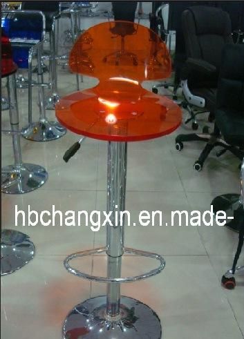 Red Swivel Leather Acrylic Bar Stool