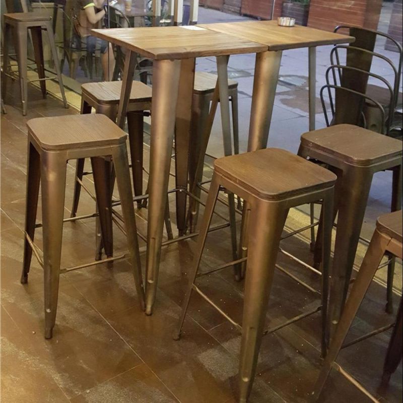 Wholesale Solid Wood Frame Leather Seat Bar Stool Chair (FOH-BCA72)