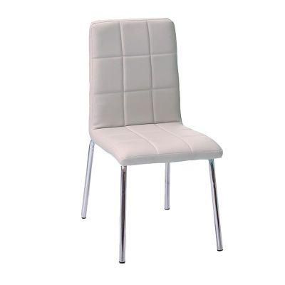 Modern Restaurant Home Furniture PU Leather Dining Chair with Metal Legs