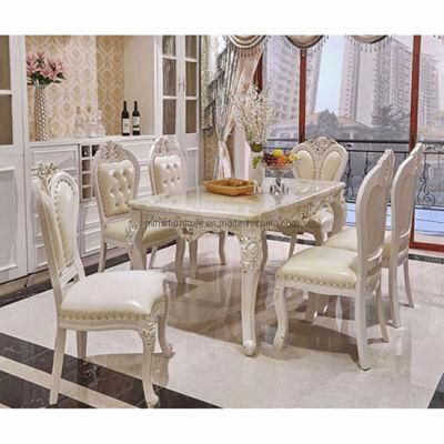 (MN-DT05) Elegant French Classic Style Home Furniture Dining Table with Chairs