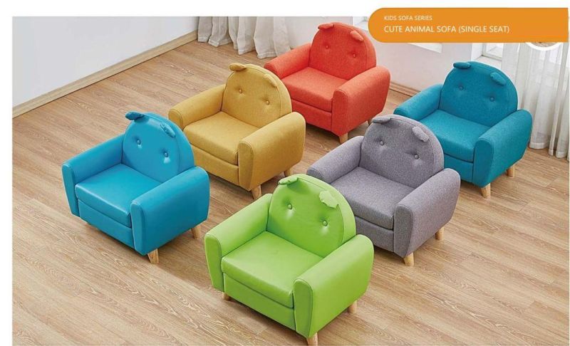 Living Room Baby Sofa Leather Kids Sofa, Day Care Center Sofa, Child Care Center Sofa, Cartoon Baby Sofa, Children Cute and Lovely Single Sofa