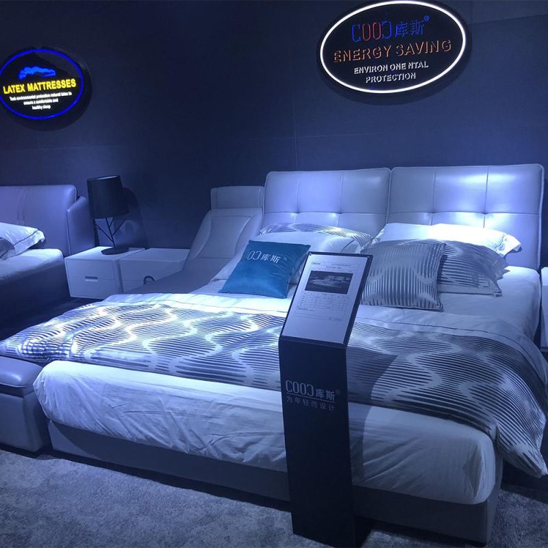 Foshan Bedroom Furniture Multifunction Storage Bed Elegant Design Leather Bed