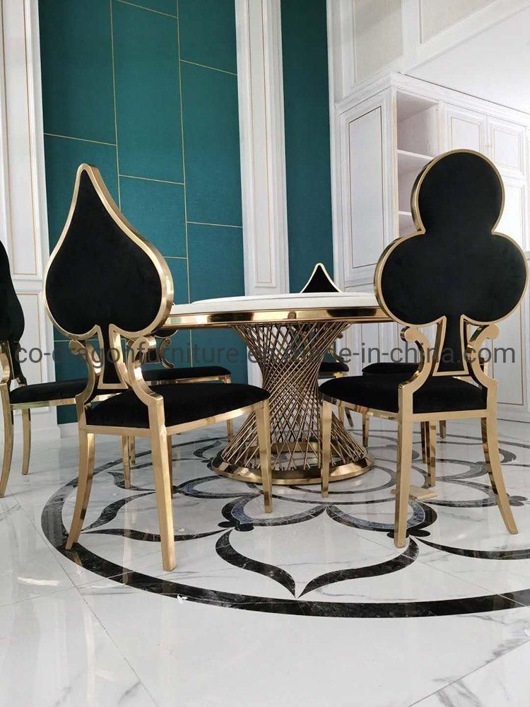 Wholesale Home Furniture Gold Stainless Steel Dining Chair with Leather