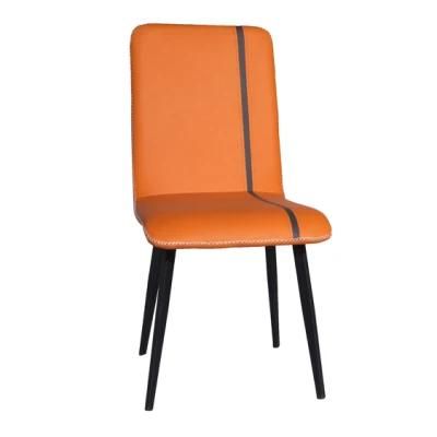 Cheap Metal High Back Restaurant Chair Dining Room Chairs Italian Modern Style Leather Dining Chair