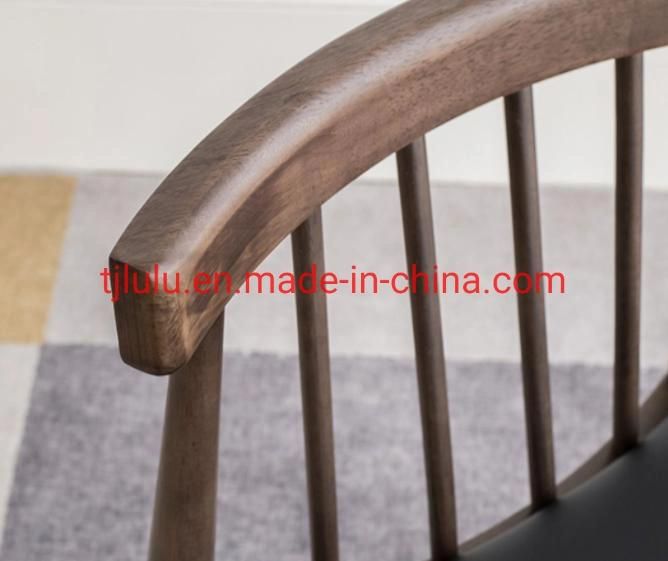 Best Price High Quality Solid Wood Home Furniture Wood Dining Chair with Leather Seat Upholstered Restaurant Dining Room Chair