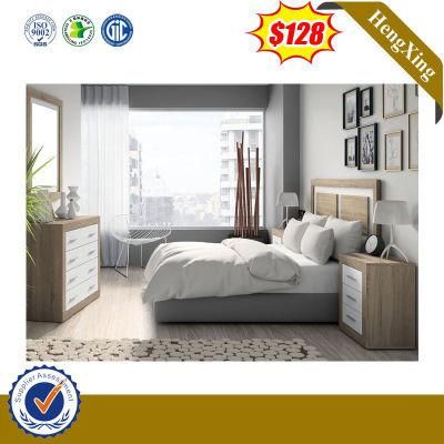 Chinese Fashion Grey King Double Bedroom Hotel Home Furniture Wooden Bed
