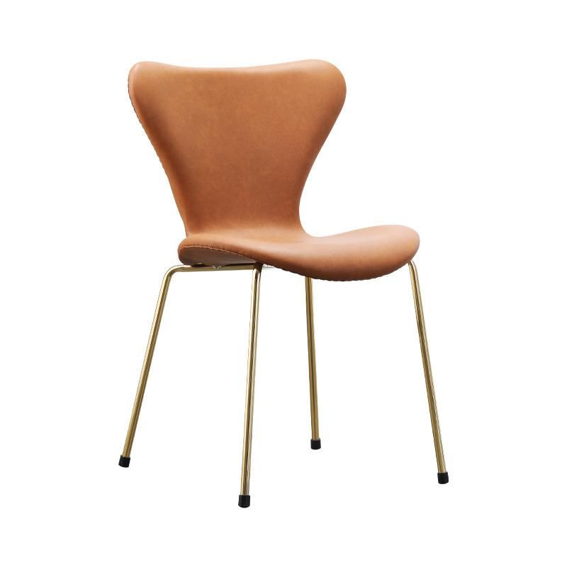 New Design Wholesale China Steel Genuine Leather Upholstered Dining Chairs