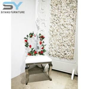 Home Furniture Stainless Steel Dining Room White Wedding Banquet Chair