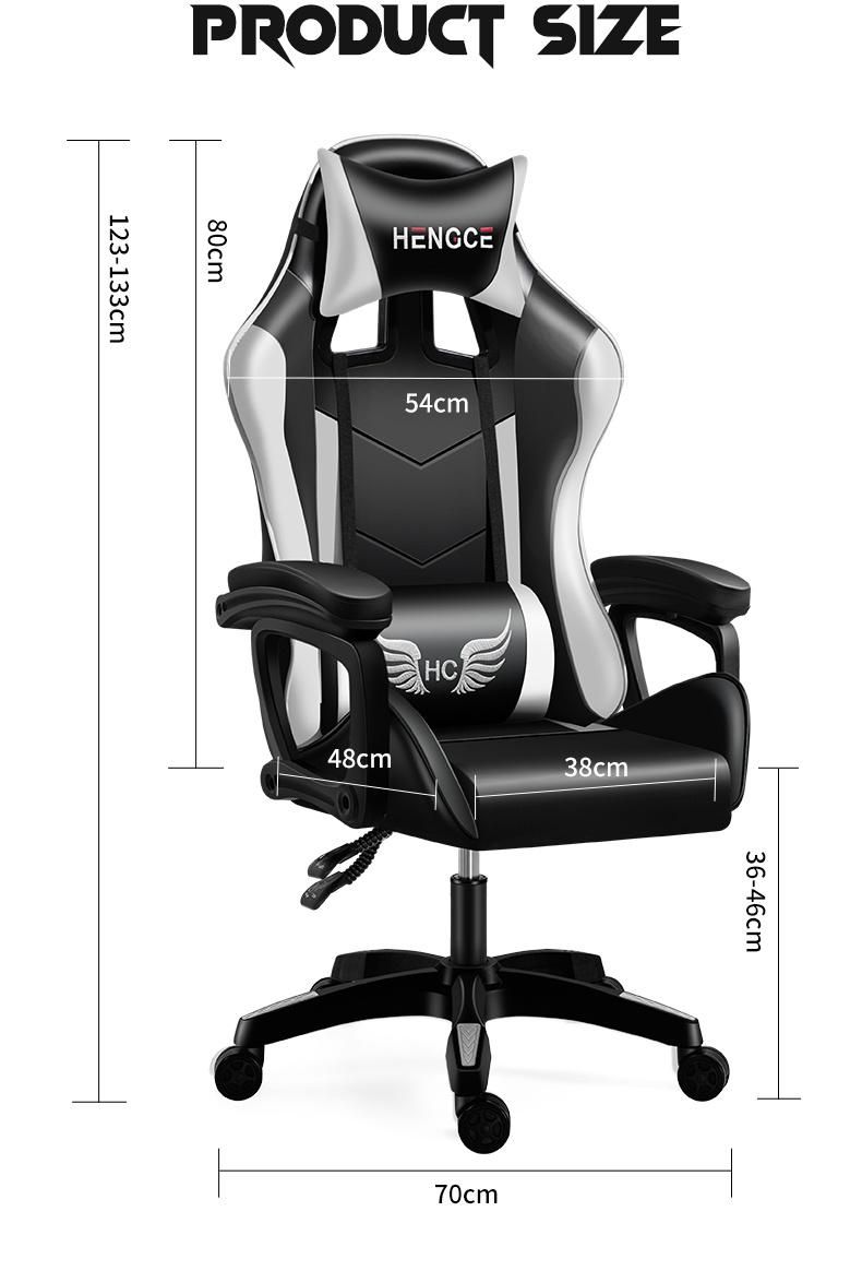 OEM ODM Adult Swivel Racing Gaming Chair with Removable Head Rest Lumbar Cushion