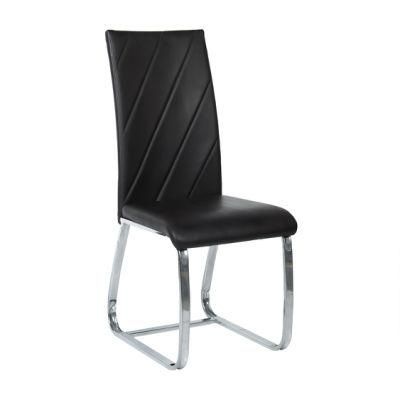Balck PU Seat with Chrome Legs Dining Chair