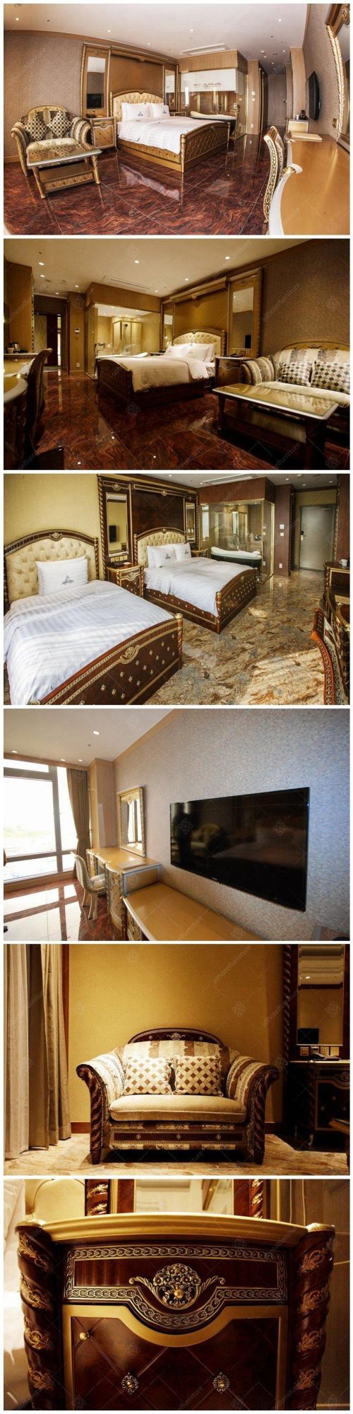 Luxury Royal Hotel Bedroom Furniture Sets Commercial Furniture Sets