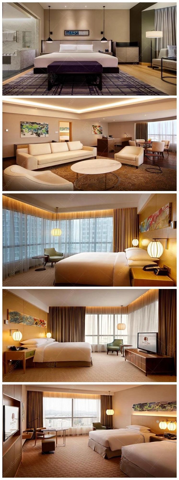 2018 Modern Design Commercial Bed Design Furniture Wooden Hotel Furniture SD1181