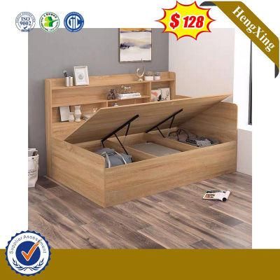 Children Bedroom Furniture Set Simple Single Size Wooden Kids Bed with Book Shelf