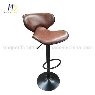 PU Leather Seat Low Back Swivel Adjustable Bar Chair Stool Without Armrest