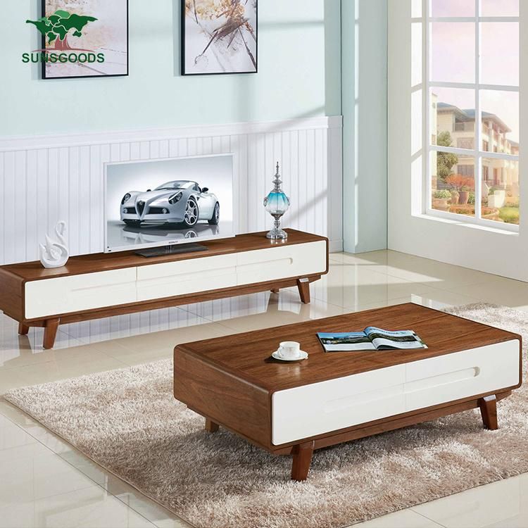 Latest Design Hot Selling Modern Solid Wood Coffee Table Set