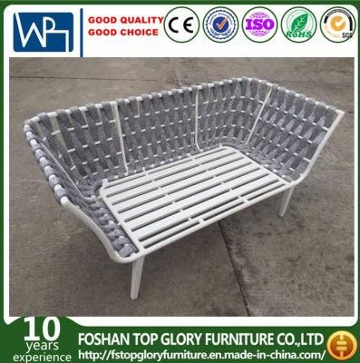 Aluminum Frame Belt Woven Outdoor Furniture 2 Seat Sofa