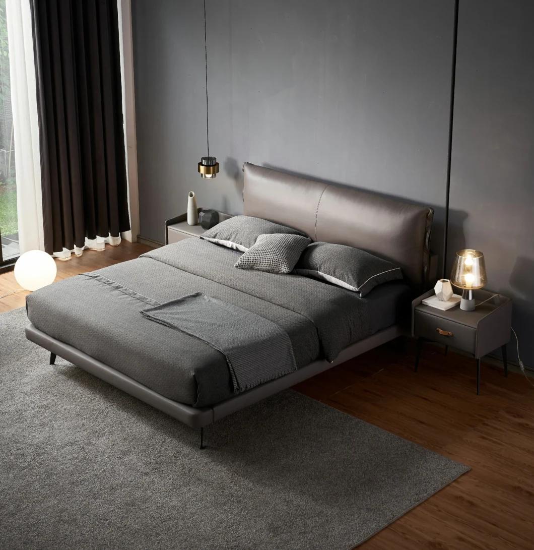 Home Furniture Bed Furniture Modern King Bed Fabric Bed Leather Bed a-GF008