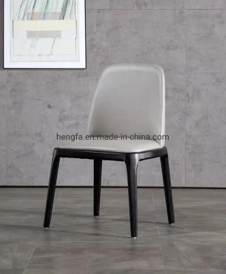 Manufacture Modern Home Furniture Set Chrome Legs Leather Dining Chairs